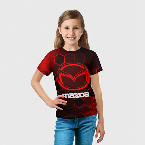 Детская футболка MAZDA Соты / 3D-принт – фото 5