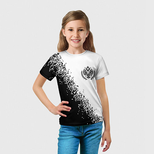 Детская футболка RUSSIAN EMPIRE - ГЕРБ Спрей / 3D-принт – фото 5