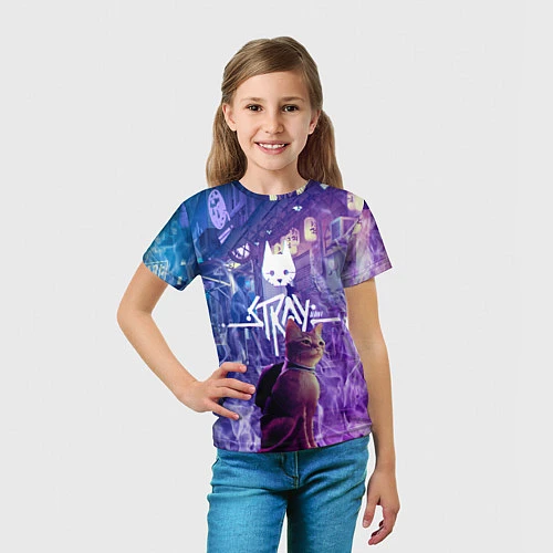 Детская футболка Stray - огонек - неон / 3D-принт – фото 5