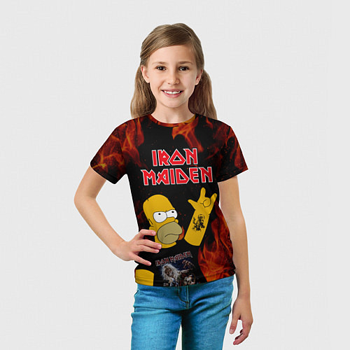 Детская футболка Iron Maiden Гомер Симпсон Рокер / 3D-принт – фото 5
