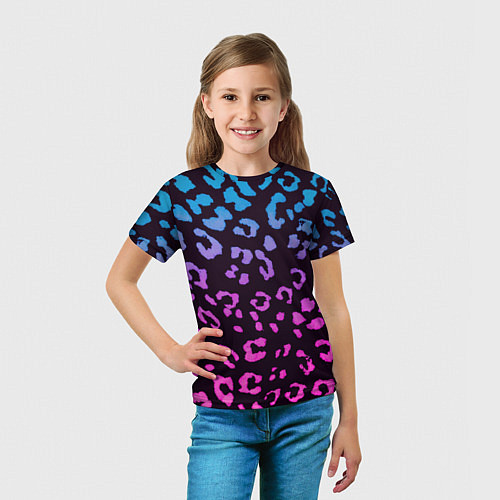 Детская футболка Леопардовый градиент / 3D-принт – фото 5