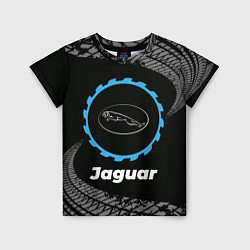 Футболка детская Jaguar в стиле Top Gear со следами шин на фоне, цвет: 3D-принт
