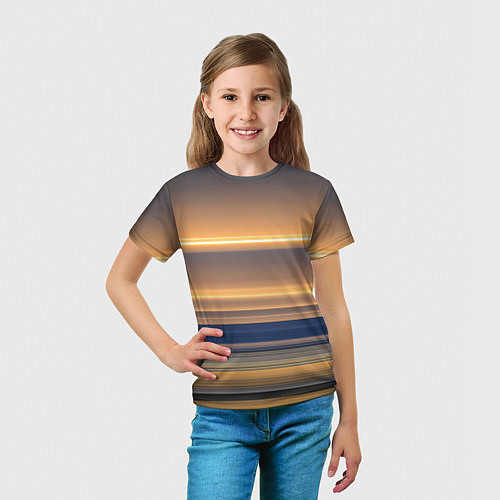 Детская футболка Цветные линии colored lines / 3D-принт – фото 5