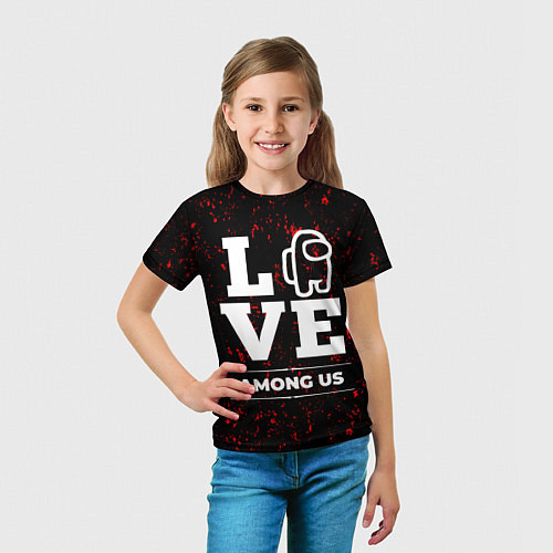 Детская футболка Among Us Love Классика / 3D-принт – фото 5