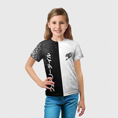 Детская футболка FAIRY TAIL BLACK AND WHITE LOGO / 3D-принт – фото 5