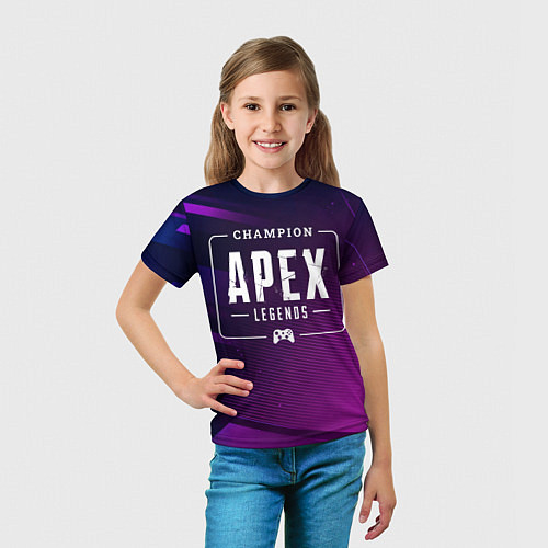 Детская футболка Apex Legends Gaming Champion: рамка с лого и джойс / 3D-принт – фото 5