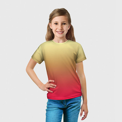 Детская футболка Красно-желтый градиент / 3D-принт – фото 5
