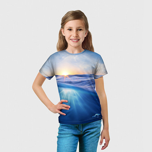 Детская футболка Грань между небом и водой / 3D-принт – фото 5
