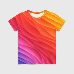 Футболка детская Разноцветные цифровые волны, цвет: 3D-принт
