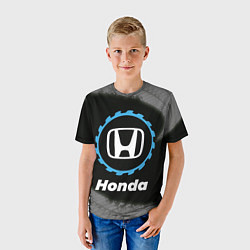 Футболка детская Honda в стиле Top Gear со следами шин на фоне, цвет: 3D-принт — фото 2
