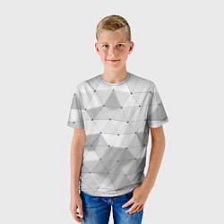 Футболка детская Полигональный объёмный паттерн, цвет: 3D-принт — фото 2