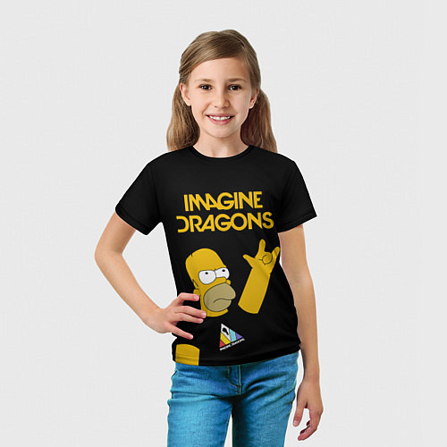 Детская футболка Imagine Dragons Гомер Симпсон Рокер / 3D-принт – фото 5