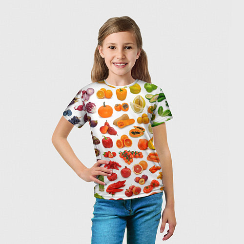 Детская футболка VEGETABLE FRUIT ABUNDANCE / 3D-принт – фото 5