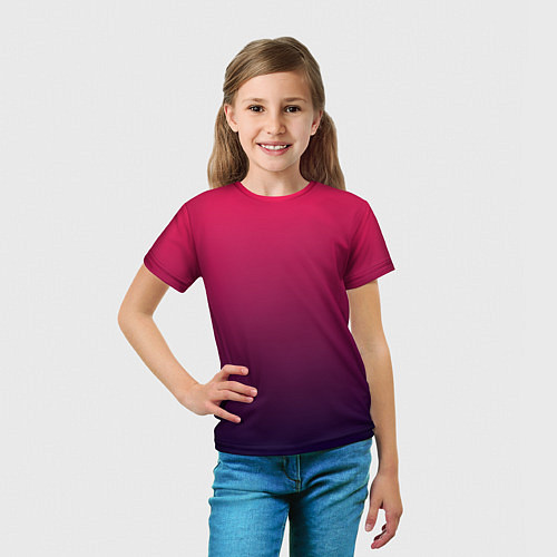 Детская футболка RED to dark BLUE GRADIENT / 3D-принт – фото 5