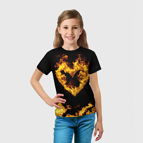 Детская футболка Fire Heart / 3D-принт – фото 5