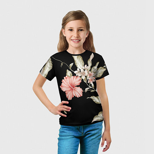 Детская футболка Летняя ночь Floral composition / 3D-принт – фото 5