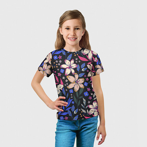 Детская футболка Цветы Красочные Лилии В Саду / 3D-принт – фото 5