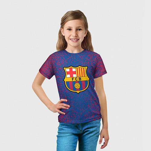 Детская футболка Barcelona брызги красок / 3D-принт – фото 5