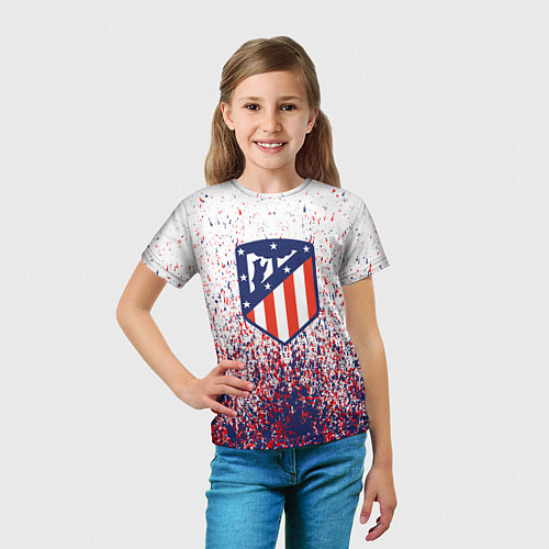 Детская футболка Atletico madrid logo брызги красок / 3D-принт – фото 5
