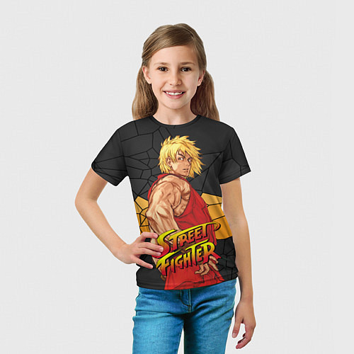 Детская футболка Кен Мастерс - Street Fighter / 3D-принт – фото 5