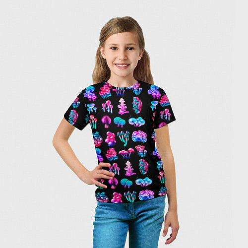 Детская футболка NEON MUSHROOMS / 3D-принт – фото 5