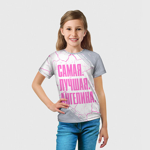 Детская футболка Надпись Самая Лучшая Ангелина / 3D-принт – фото 5