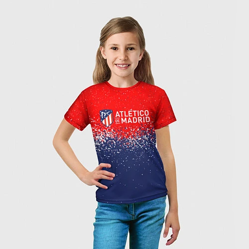 Детская футболка Atletico madrid атлетико мадрид брызги красок / 3D-принт – фото 5