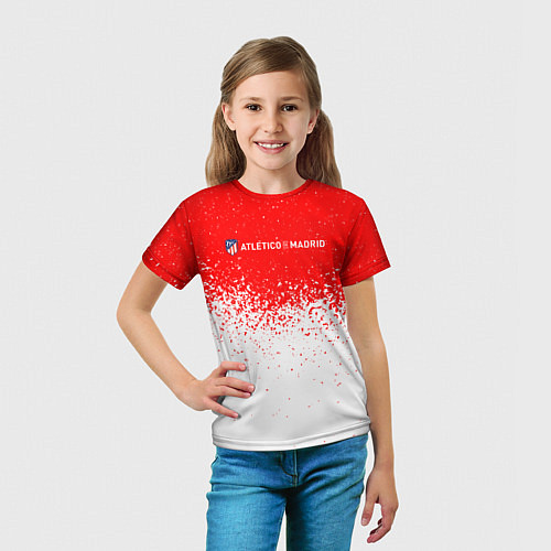Детская футболка Атлетико белые брызги / 3D-принт – фото 5