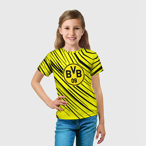 Детская футболка Borussia боруссия абстрактный фон желтый / 3D-принт – фото 5