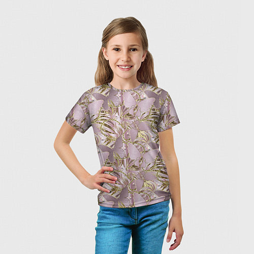 Детская футболка Золотистые бабочки / 3D-принт – фото 5
