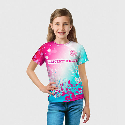 Детская футболка Leicester City Neon Gradient / 3D-принт – фото 5
