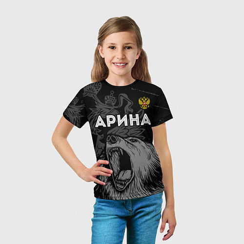 Детская футболка Арина Россия Медведь / 3D-принт – фото 5