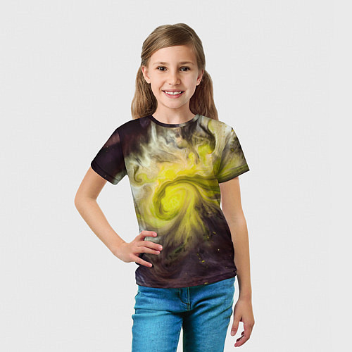 Детская футболка Неоновые краски - Жёлтый / 3D-принт – фото 5