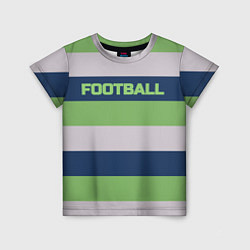 Футболка детская Цветные полосы текст футбол Text football colored, цвет: 3D-принт