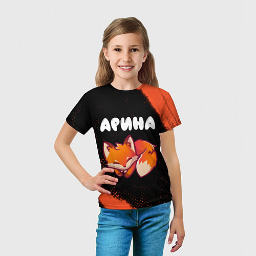 Детская футболка Арина - ЛИСИЧКА - Краски / 3D-принт – фото 5