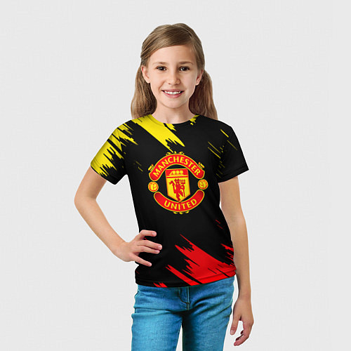 Детская футболка Manchester united Texture / 3D-принт – фото 5