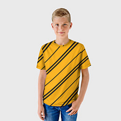 Футболка детская Полосы желтые черные, цвет: 3D-принт — фото 2
