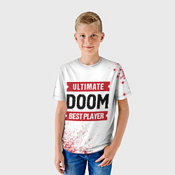 Футболка детская Doom: красные таблички Best Player и Ultimate, цвет: 3D-принт — фото 2