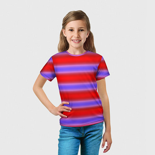 Детская футболка Striped pattern мягкие размытые полосы красные фио / 3D-принт – фото 5