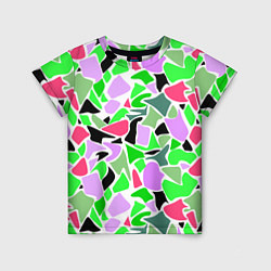 Футболка детская Abstract pattern green pink spots, цвет: 3D-принт