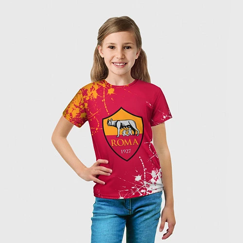 Детская футболка Roma : рома брызги красок / 3D-принт – фото 5