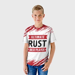 Футболка детская Rust: красные таблички Best Player и Ultimate, цвет: 3D-принт — фото 2
