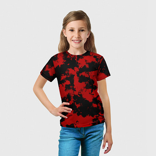 Детская футболка Черно-красная абстракция / 3D-принт – фото 5