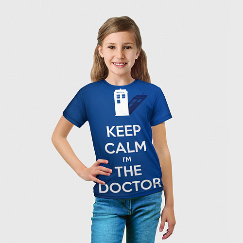 Детская футболка Keep calm Im the Doctor / 3D-принт – фото 5