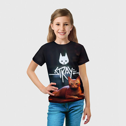 Детская футболка Stray бродячий кот / 3D-принт – фото 5