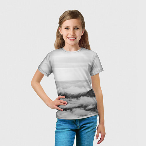 Детская футболка Горы и туман / 3D-принт – фото 5