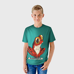 Футболка детская Странная красная лягушка, цвет: 3D-принт — фото 2