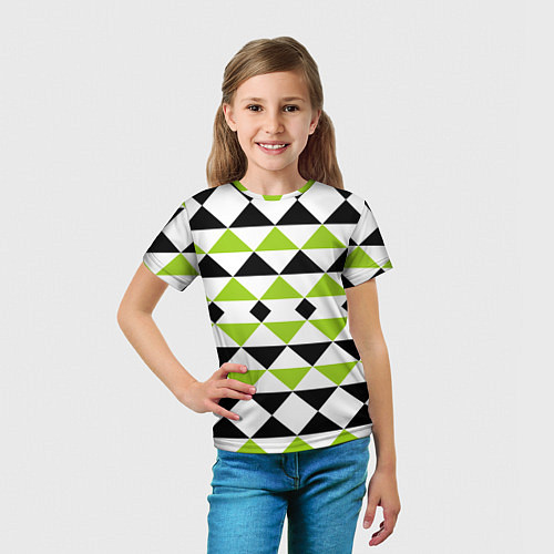 Детская футболка Geometric shapes triangles треугольники / 3D-принт – фото 5