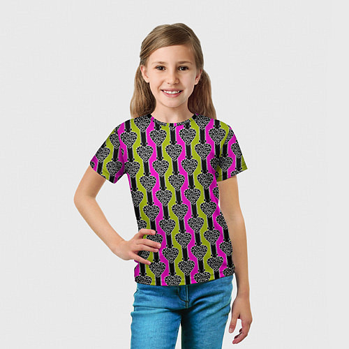 Детская футболка Striped multicolored pattern Сердце / 3D-принт – фото 5