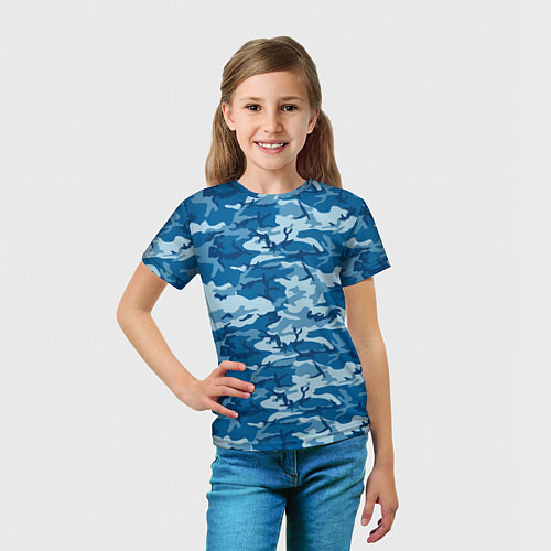 Детская футболка Камуфляж морской / 3D-принт – фото 5